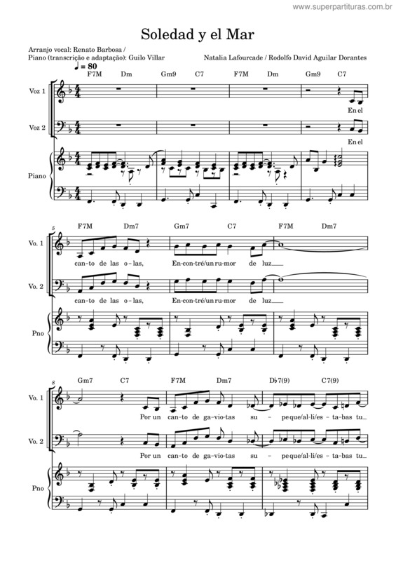Partitura da música Soledad El Mar