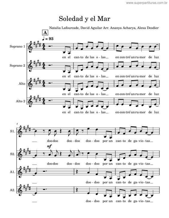Partitura da música Soledad Y El Mar v.3
