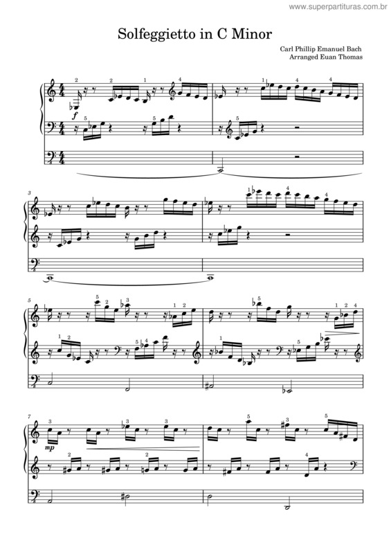 Partitura da música Solfeggio In C Minor, H.220 – Carl Philipp Emanuel Bach