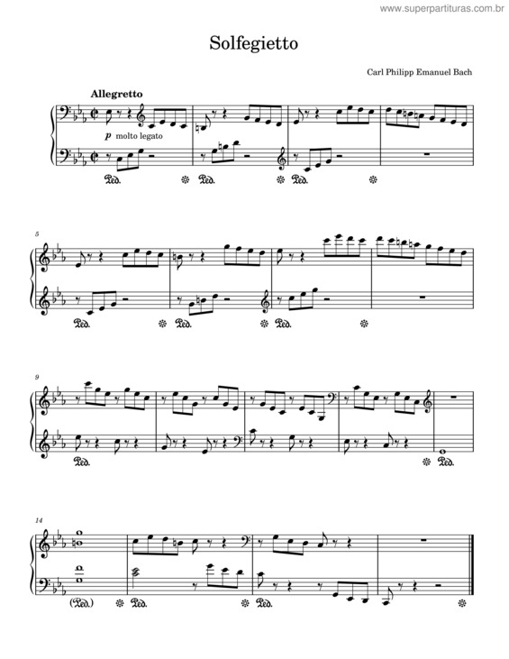 Partitura da música Solfegietto In C Minor, H. 220 – Carl Philipp Emanuel Bach