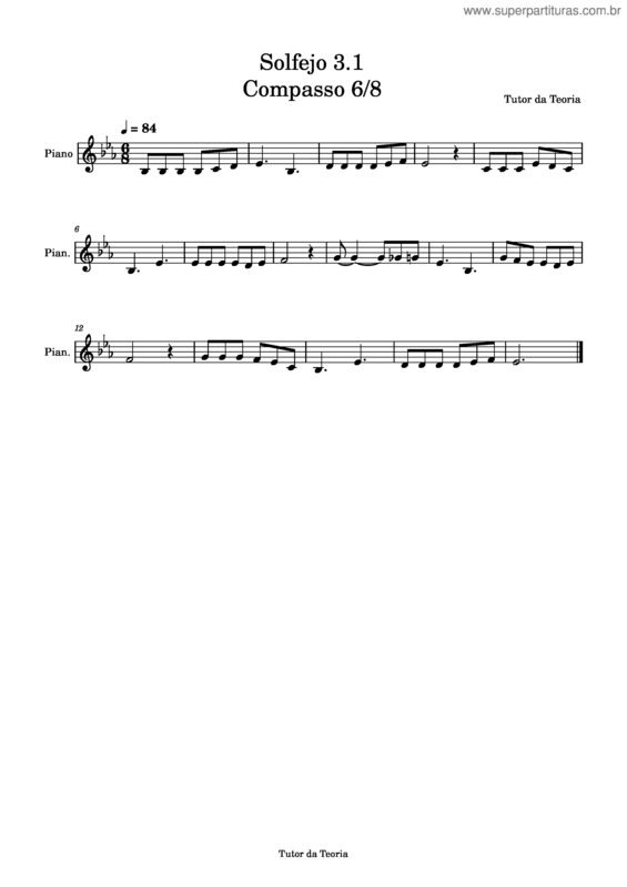 Partitura da música Solfejo 3.1