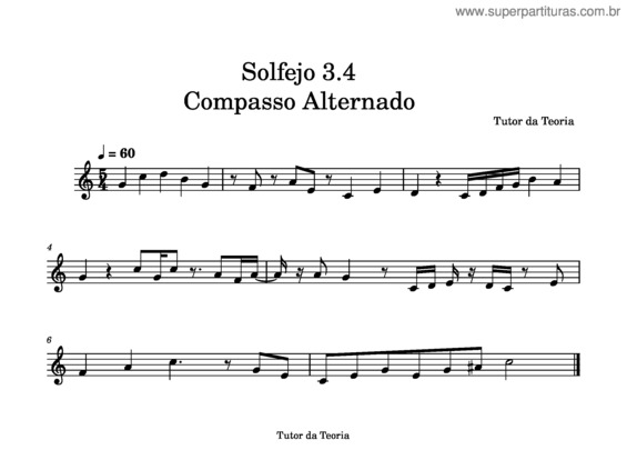Partitura da música Solfejo 3.4