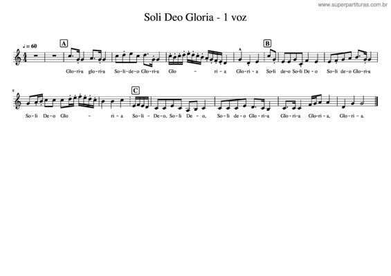 Partitura da música Soli Deo Gloria 1 Voz