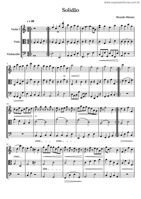 Partitura da música Solidão v.15