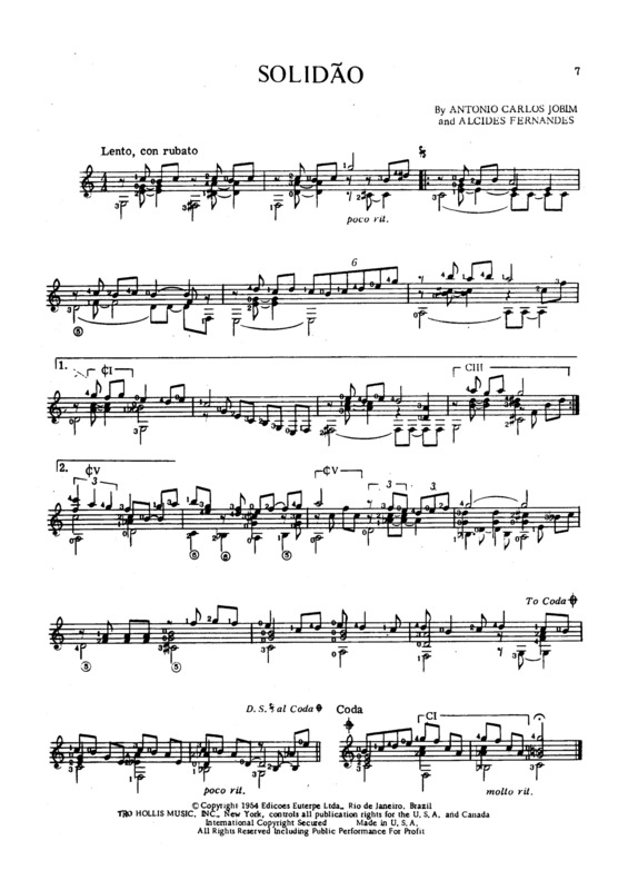 Partitura da música Solidão v.2