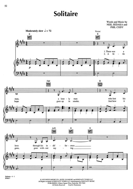 Partitura da música Solitarie