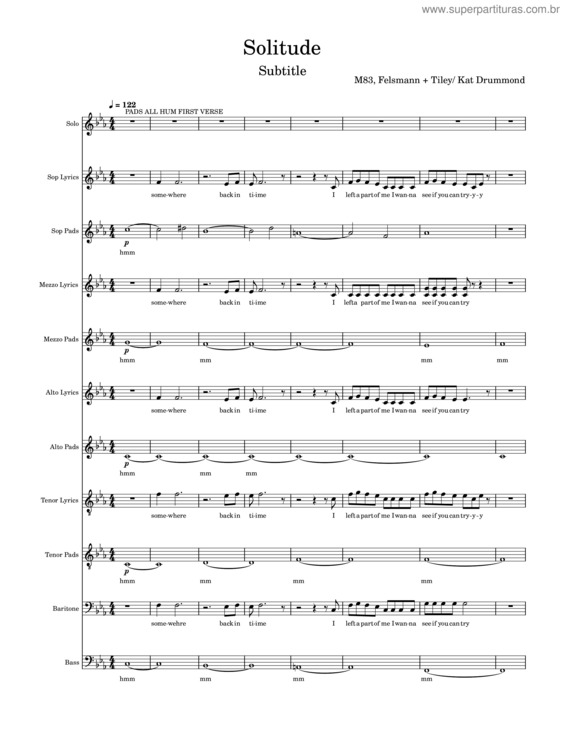 Partitura da música Solitude  – Dynamics – Npasunuru