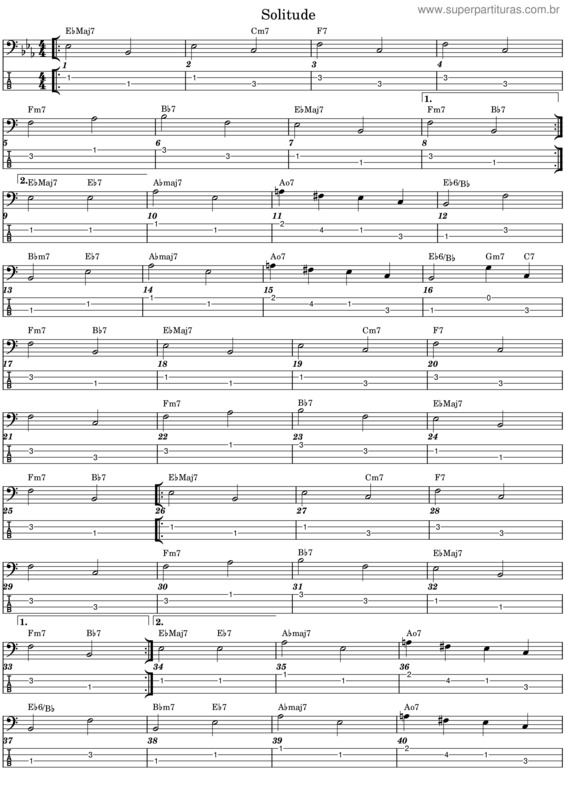 Partitura da música Solitude – Duke Ellington Solitude Ellington Latino Mcas