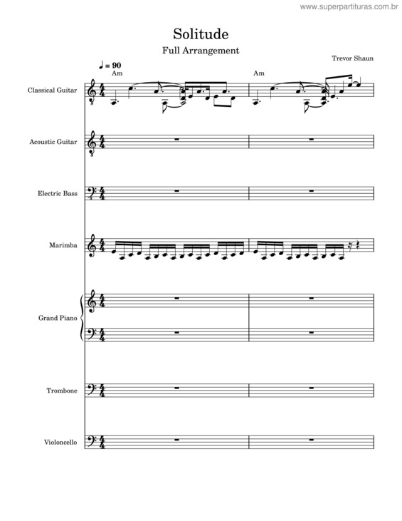 Partitura da música Solitude – Full Arrangement