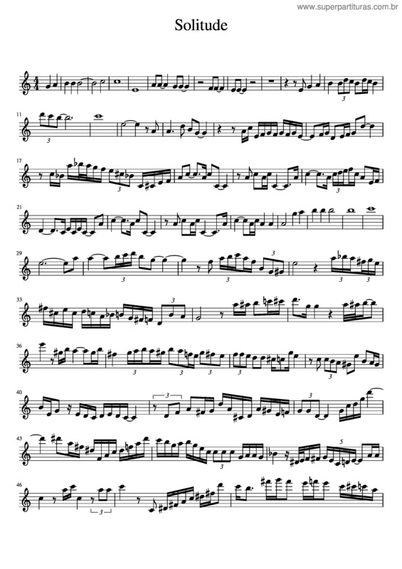 Partitura da música Solitude C