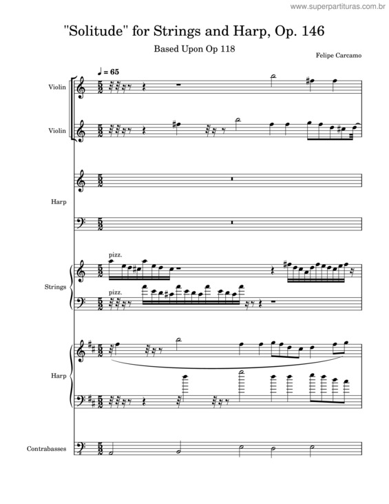Partitura da música Solitude For Strings And Harp, Op. 146