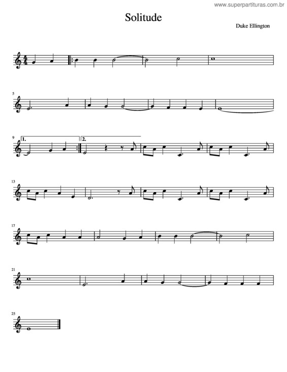 Partitura da música Solitude In C Solitude+In+C