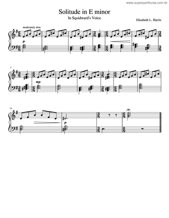 Partitura da música Solitude In E Minor v.2