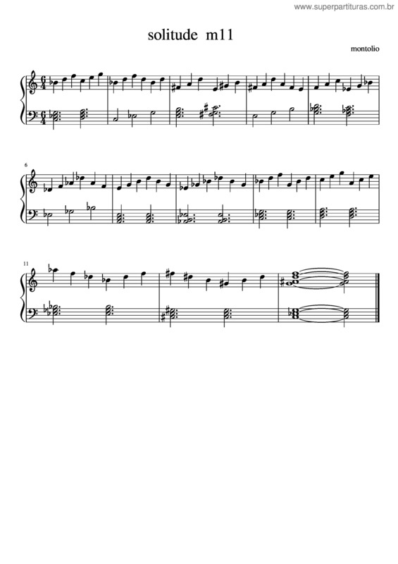 Partitura da música Solitude M11