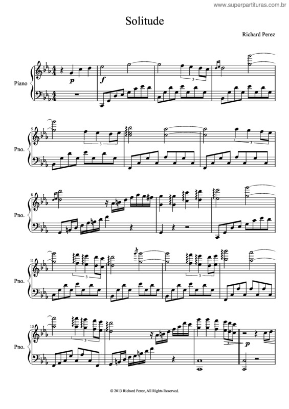 Partitura da música Solitude v.10