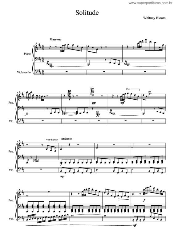 Partitura da música Solitude v.12