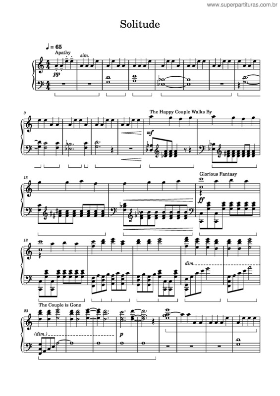Partitura da música Solitude v.18