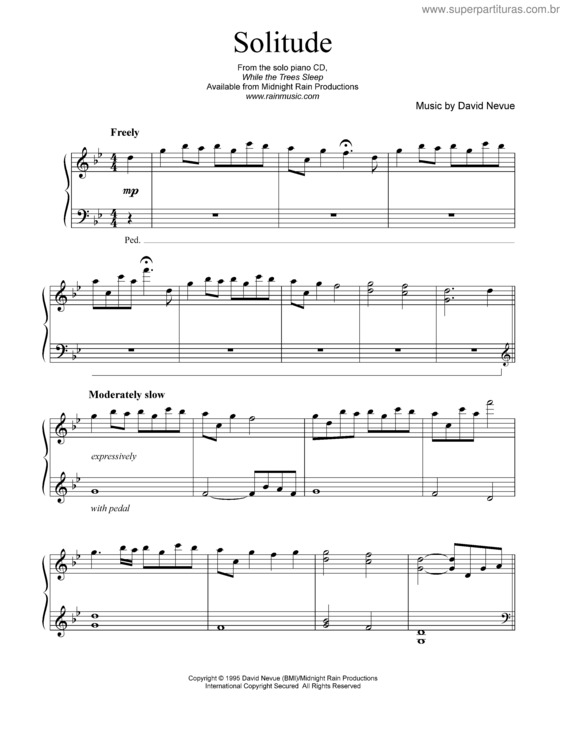 Partitura da música Solitude v.2