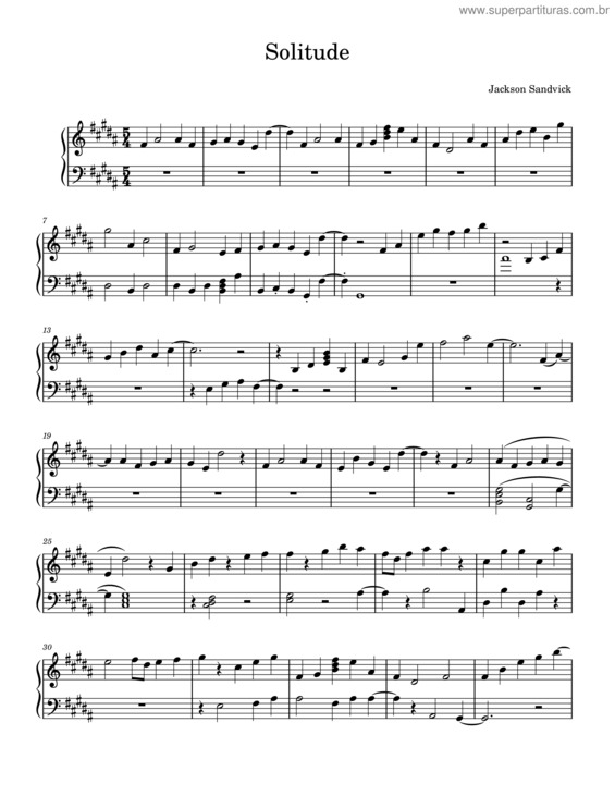 Partitura da música Solitude v.24