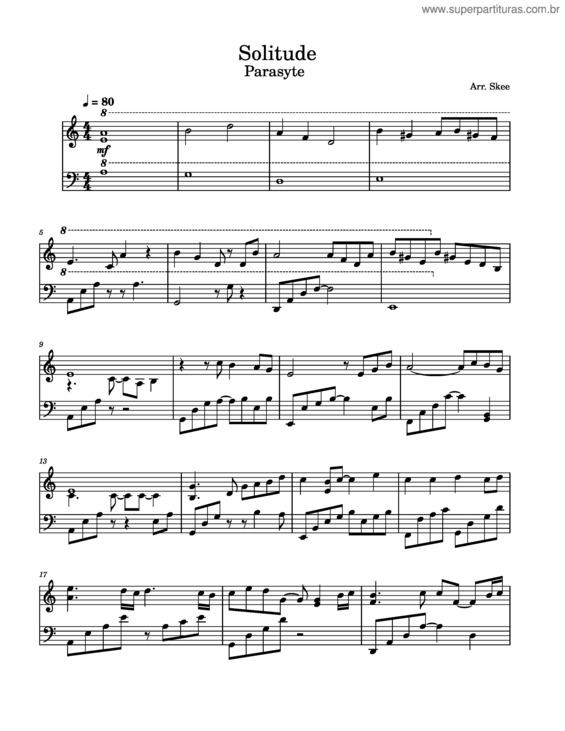 Partitura da música Solitude v.26