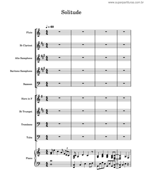 Partitura da música Solitude v.27