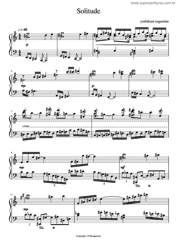 Partitura da música Solitude v.29