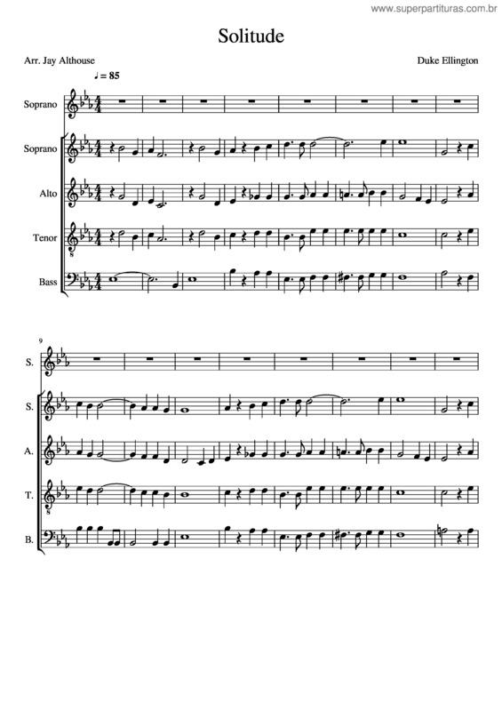 Partitura da música Solitude v.32