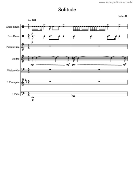Partitura da música Solitude v.33
