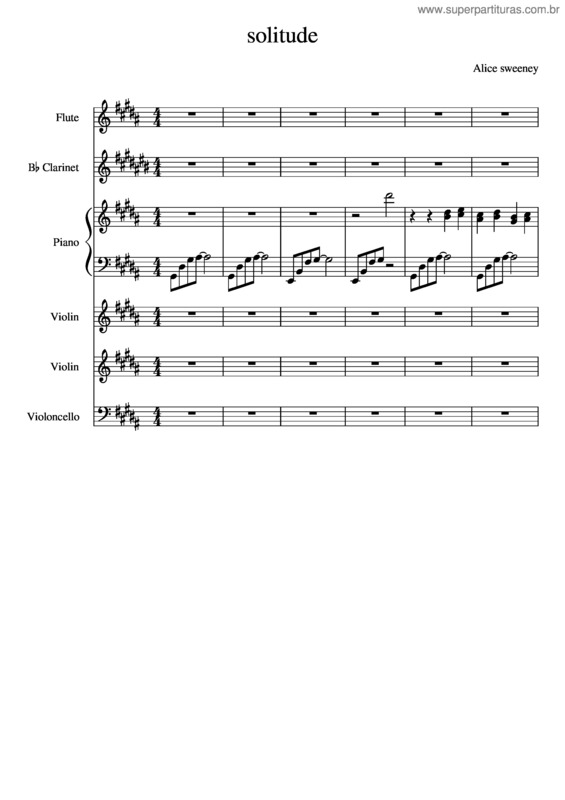 Partitura da música Solitude v.34