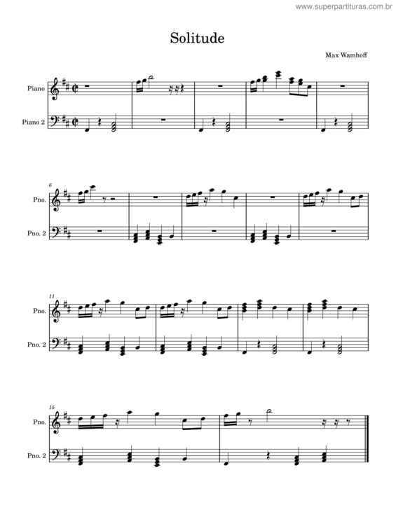 Partitura da música Solitude v.35