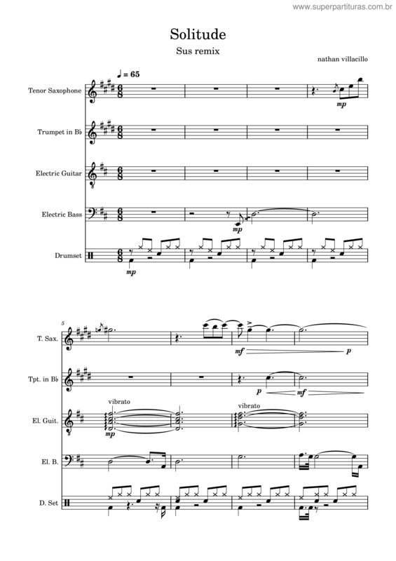 Partitura da música Solitude v.38