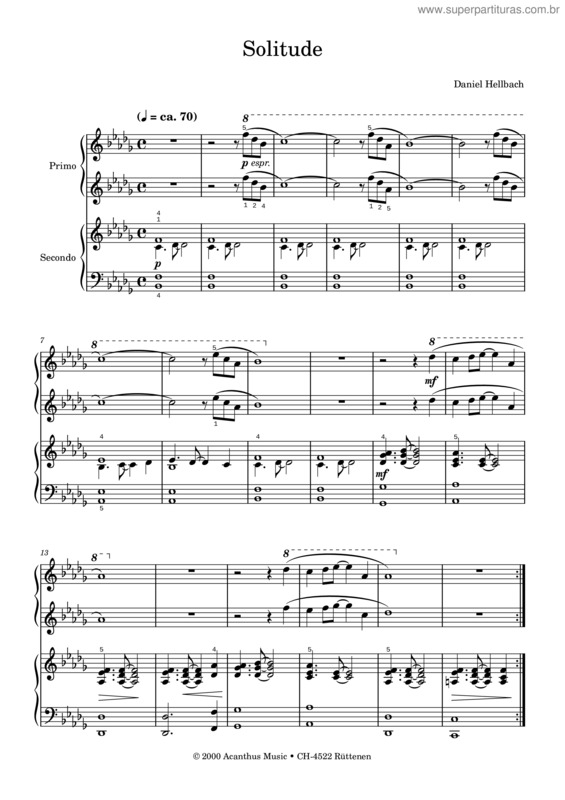 Partitura da música Solitude v.40