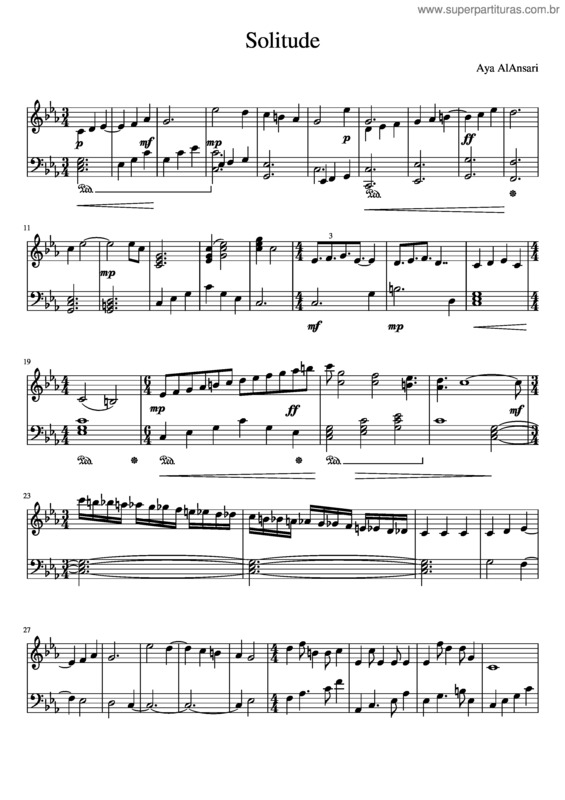 Partitura da música Solitude v.9