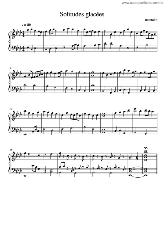 Partitura da música Solitudes Glacées