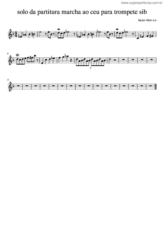 Partitura da música Solo Da Partitura Marcha Ao Ceu Para Trompete Sib