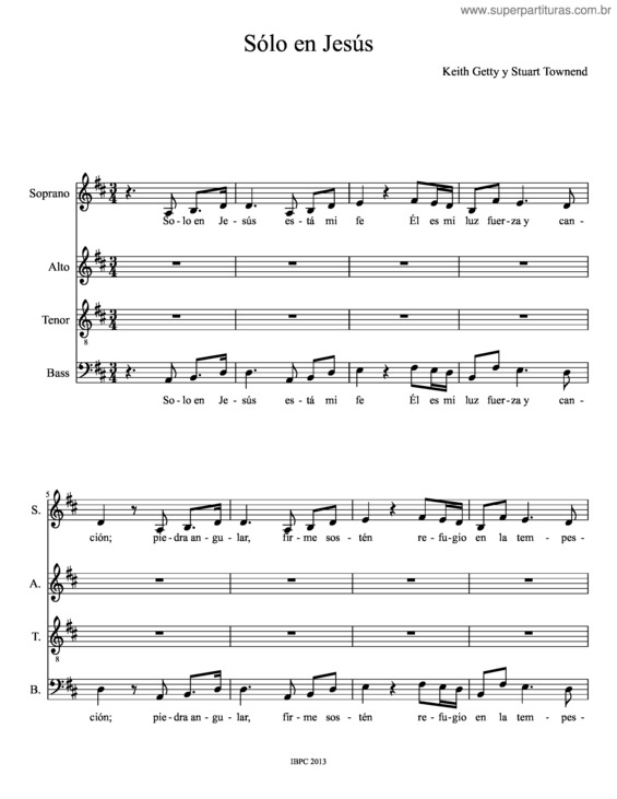 Partitura da música Sólo En Jesús