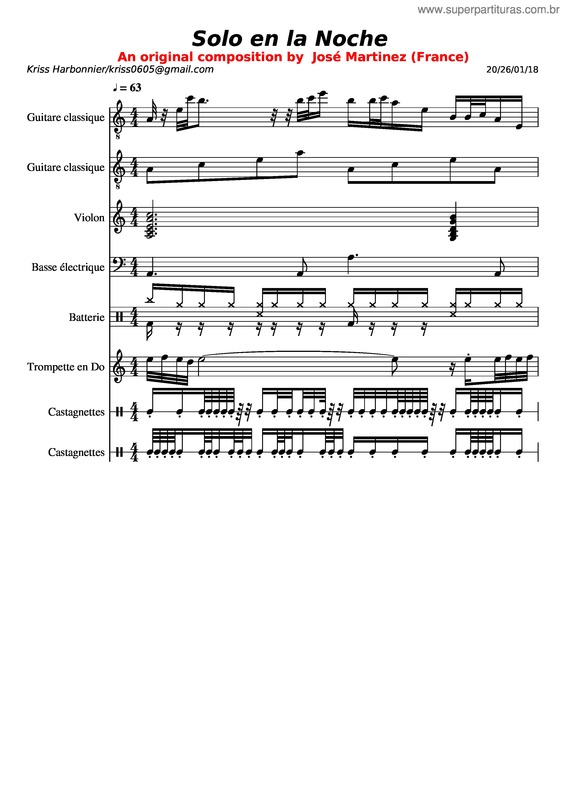 Partitura da música Solo En La Noche 2
