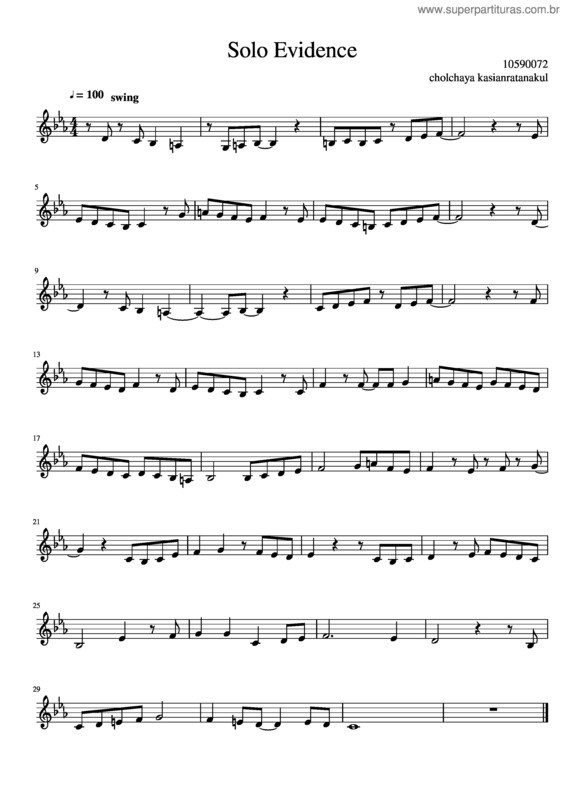 Partitura da música Solo Evidence