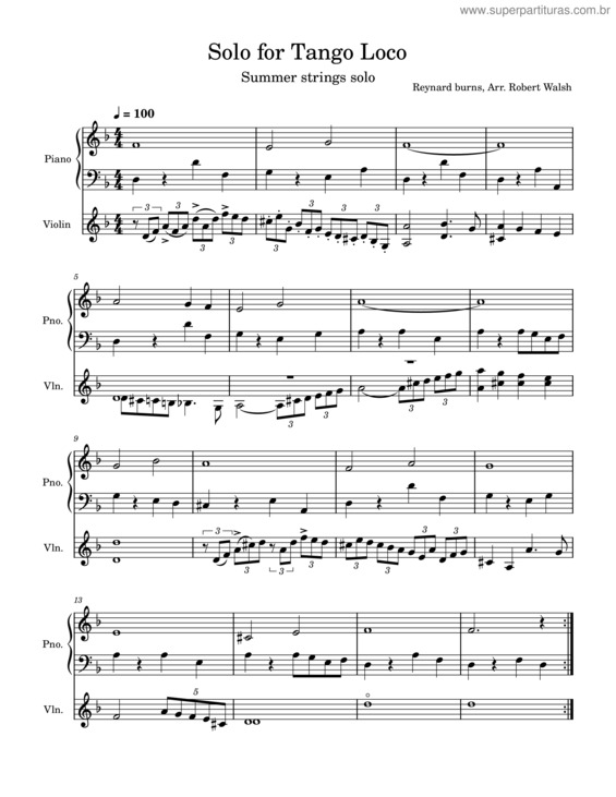 Partitura da música Solo For Tango Loco