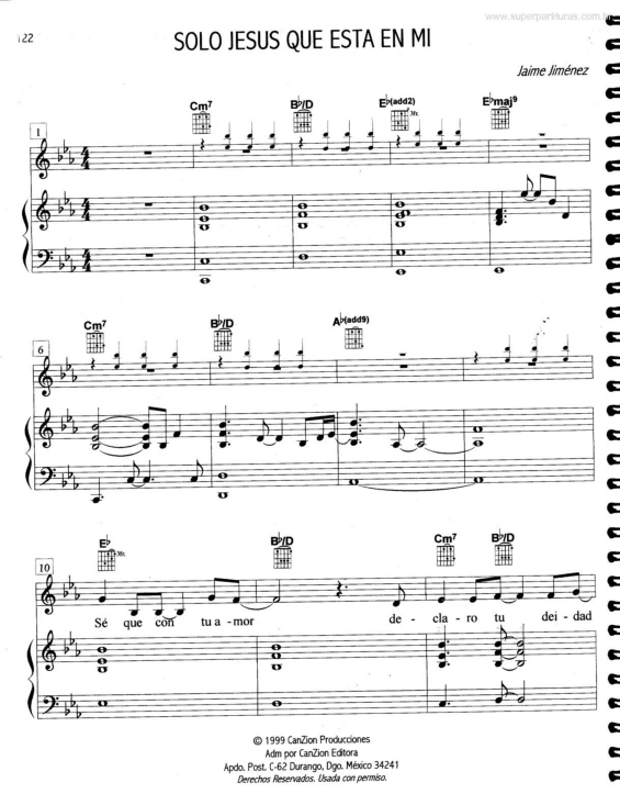 Partitura da música Solo Jesus que Esta en Mi