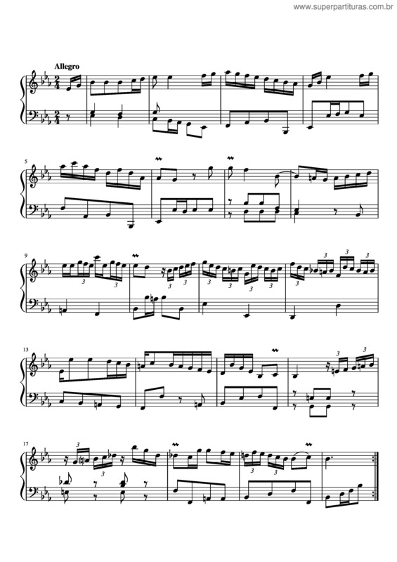 Partitura da música Solo Per Il Cembalo, H.16 – Carl Philipp Emanuel Bach