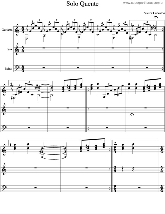 Partitura da música Solo Quente