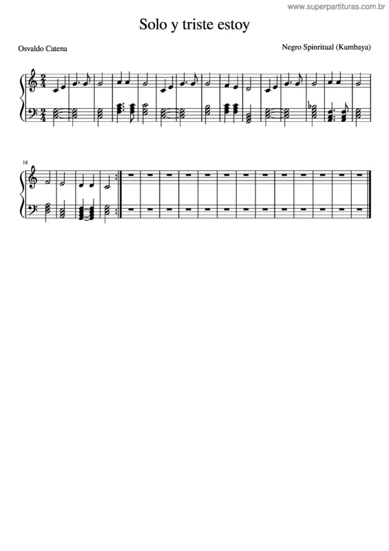 Partitura da música Solo Y Triste Estoy
