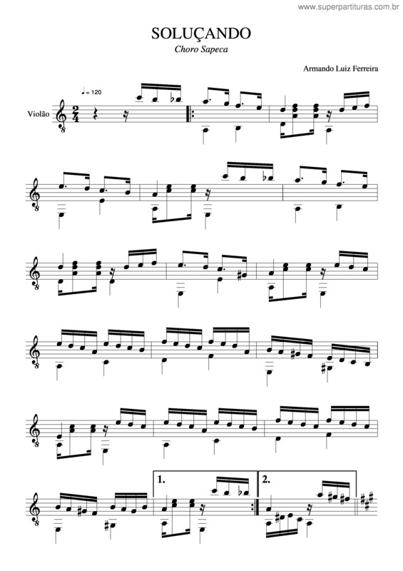 Partitura da música Soluçando v.2