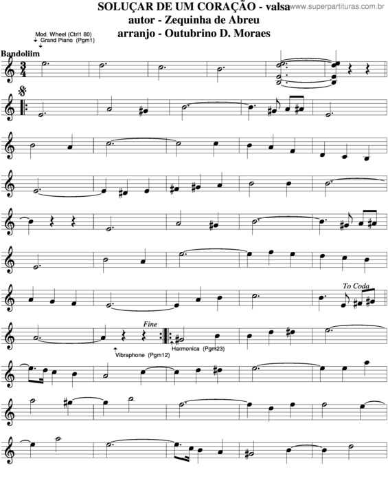 Partitura da música Soluçar De Um Coração v.2