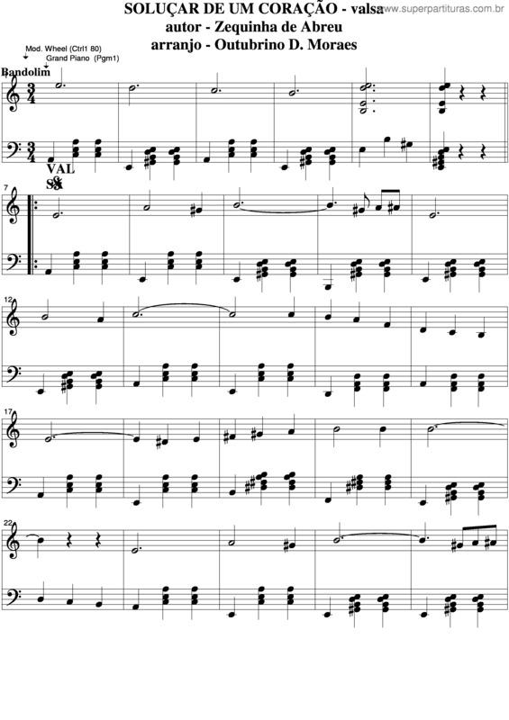 Partitura da música Soluçar De Um Coração v.3