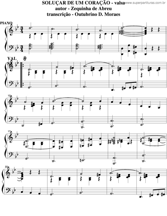 Partitura da música Soluçar De Um Coração v.4