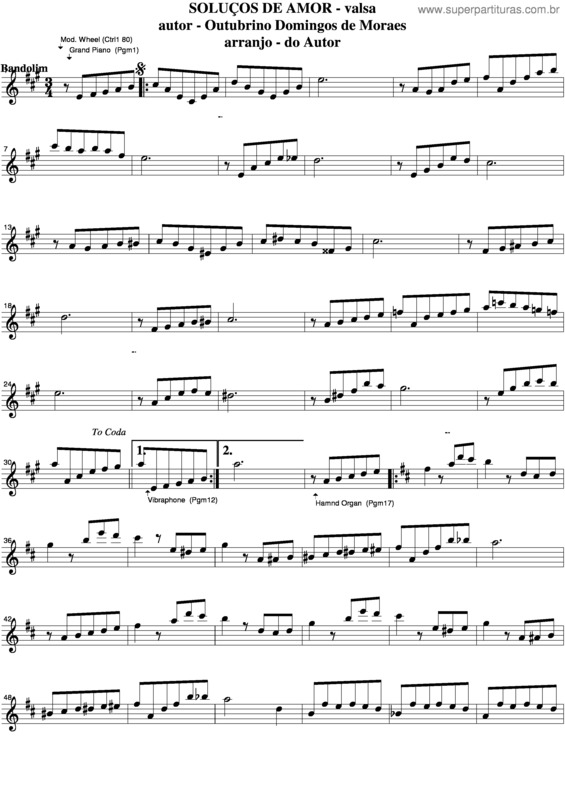 Partitura da música Soluços De Amor v.3