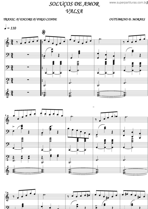 Partitura da música Soluços De Amor