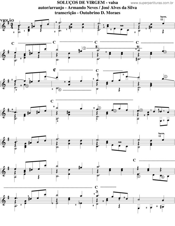 Partitura da música Soluços De Virgem